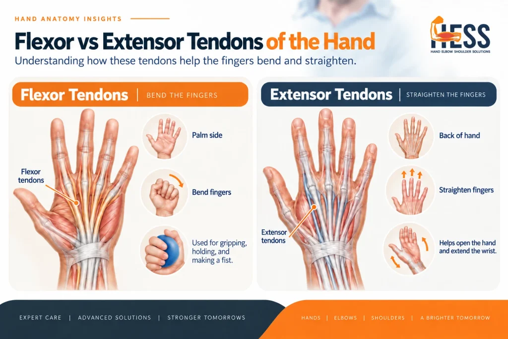 flexor vs extensor tendons of the hand 1
